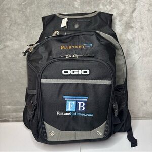 NWT OGIO Black Backpack w/Mastery Fortune Builders Embroidered - Damaged